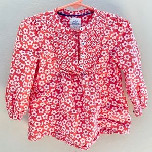 Mini Boden Soft Red Floral Top